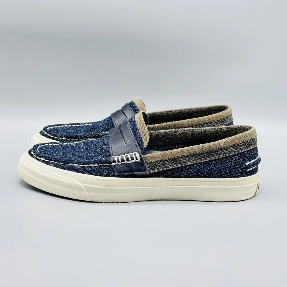 Cole Haan Shoes Men 8 Blue Knit Penny Loafer Grand OS Pinch Weekend Knit Casual